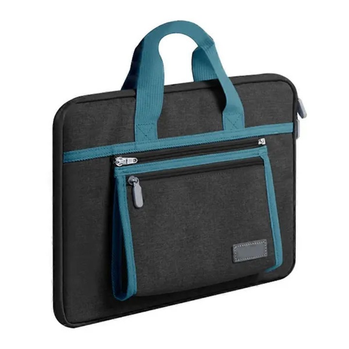 Laptop táska 13.3-14 hüvelyk, fekete-türkiz, Oxford anyag, vízálló, több rekesszel