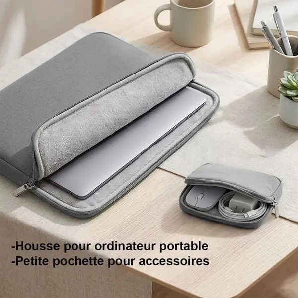 Husa laptop 13 inch, neopren elastic, protectie spuma, gri