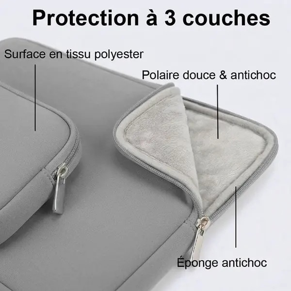 Husa laptop 13 inch, neopren elastic, protectie spuma, gri