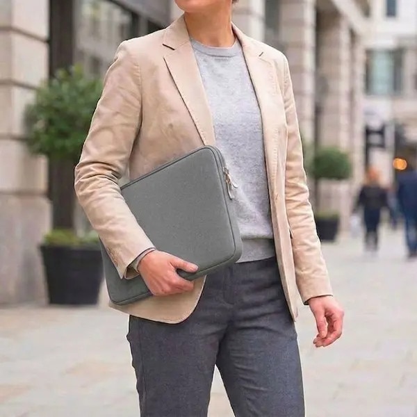 Husa laptop 13 inch, neopren elastic, protectie spuma, gri