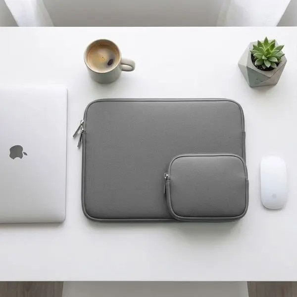 Husa laptop 13 inch, neopren elastic, protectie spuma, gri