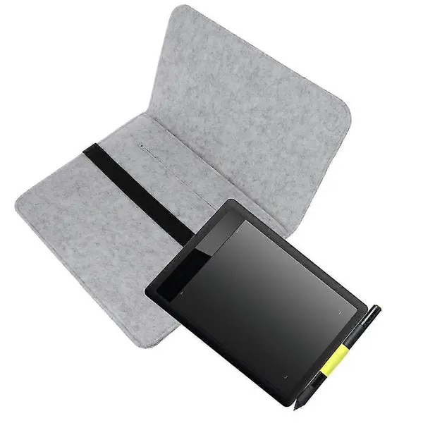 Husa pentru tableta grafica compatibila Wacom PTH-451/PTH-660, filc cu banda elastica, gri deschis
