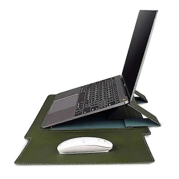 Husa laptop PU, 13-15.4 inch, verde militar negru galben albastru safir