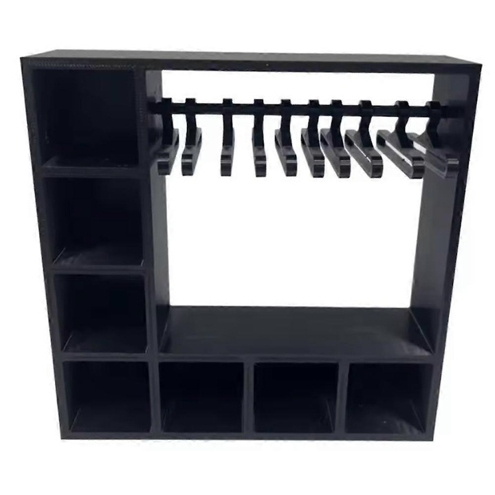Мини дървен шкаф с плюш, многоцветен, 15.6x3.8см
