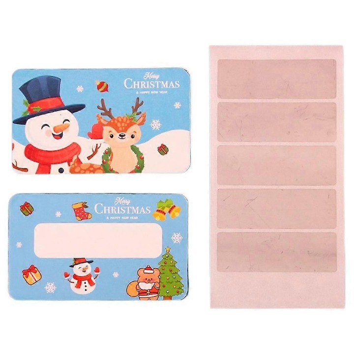 Set 20 carduri zgarietura Craciun, carton, multicolor, 9x5.4cm