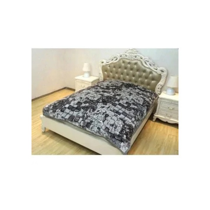 Patura Groasa Elway 200x240cm, Culoare Gri Pietre