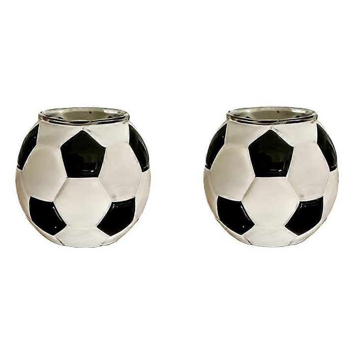 Üvegpohár, futball-labda forma, átlátszó, 8x7cm