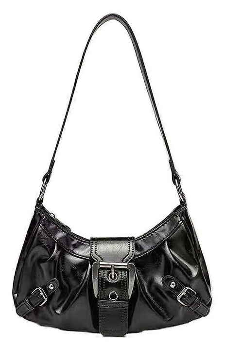 Hobo válltáska, PU bőr, elegáns, fekete, 27x6.5x13.5cm