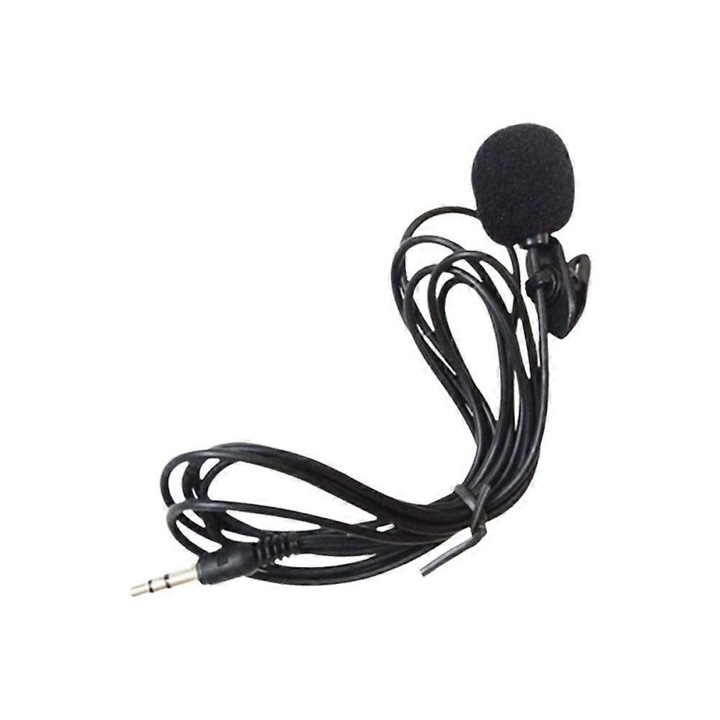 Mini kondenzátor mikrofon, 3.5mm, 1.5m kábel, fekete