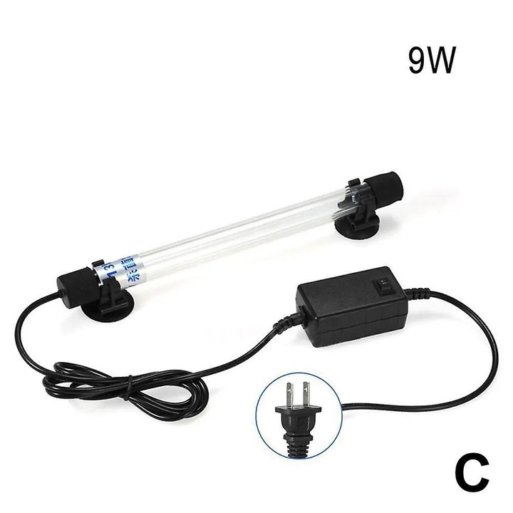 Lampa UV submersibila sterilizatoare acvariu 5W-13W quartz 19x240mm