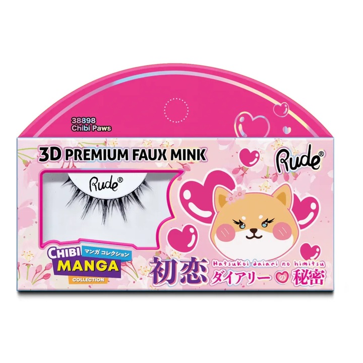 Gene false premium, efect 3D, model Chibi Paws, Chibi Manga Faux Mink, Rude Cosmetics, 1 articol