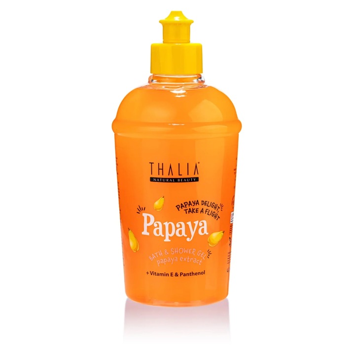 Tusfürdő papaya kivonattal + E-vitamin és panthenol, Papaya Delight Take a Flight, Thalia, 400 ml