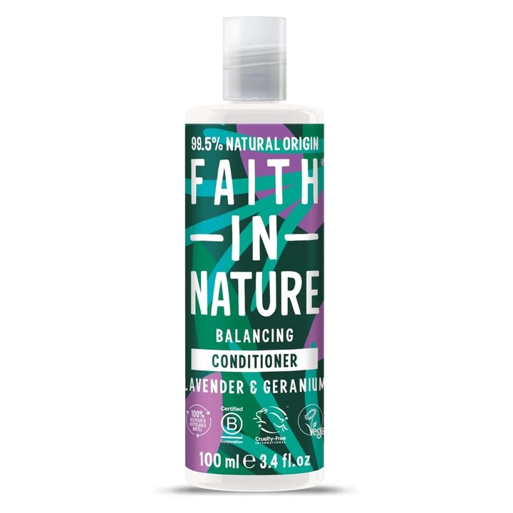 Hajbalzsam levendula és muskátli kivonattal, Faith in Nature, 100 ml