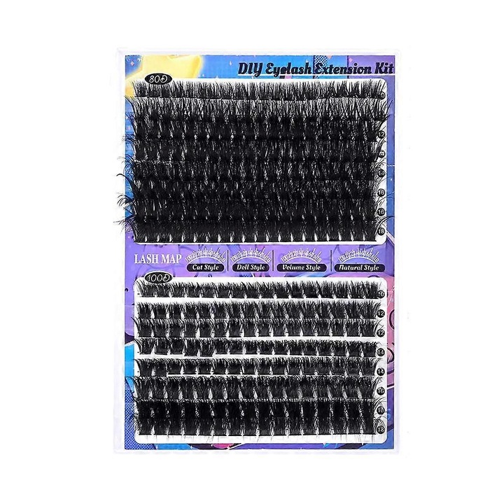 Комплект ген клъстер микс 80D 100D черни 10x18mm 320бр
