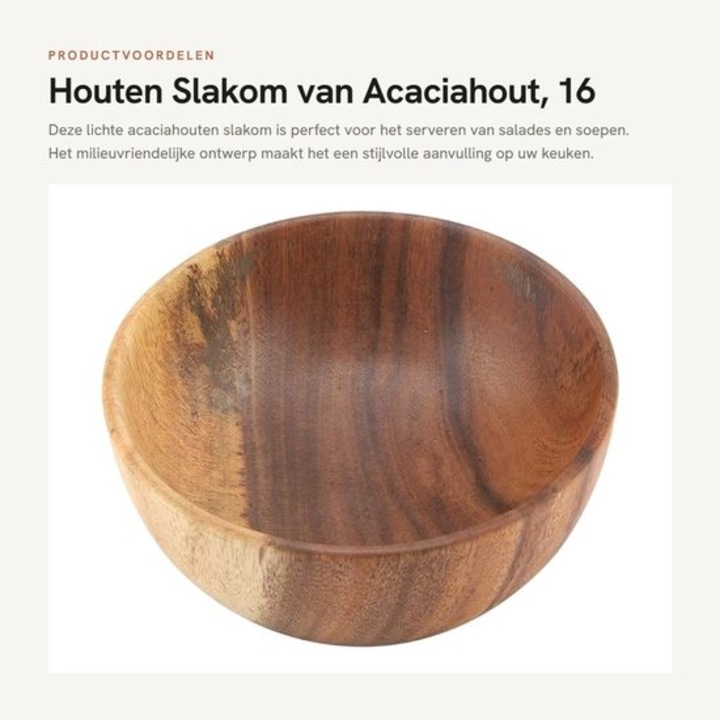 Akácfa salátástál 16x7cm könnyű tartós