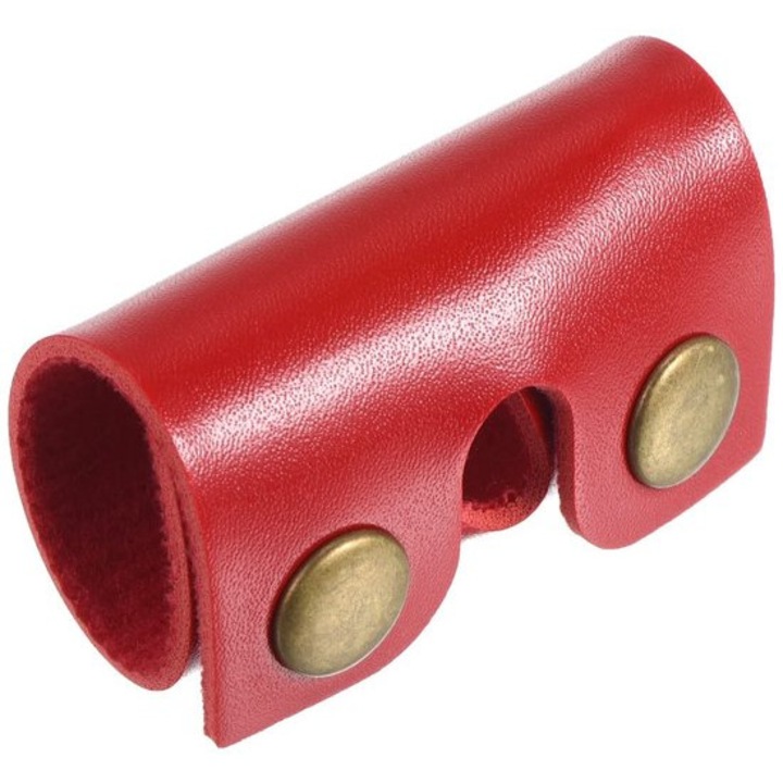 Husa protectie cap aparat ras piele PU rosu 14x10x0.5cm