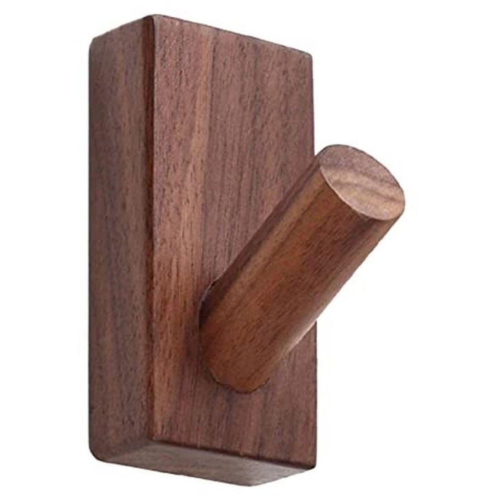 Fali fogas, fekete diófa, 8x3.9x3.5cm, kompakt