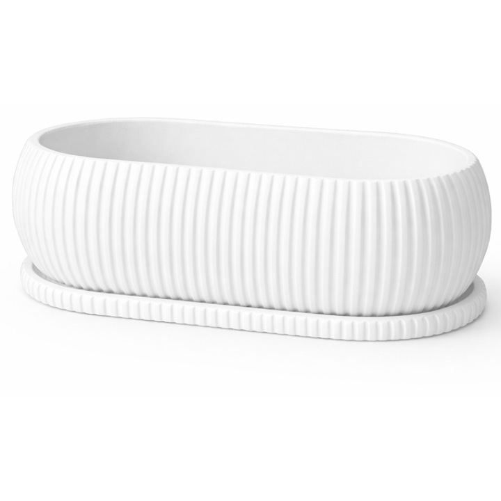 Ghiveci alb numioo minimalistic modern 30x15cm