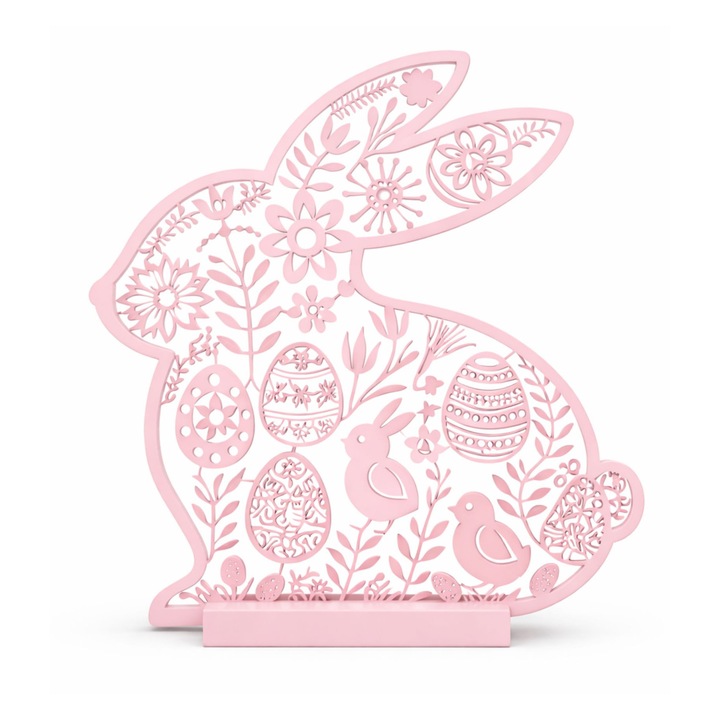 Decoratiune de Paste iepure roz azurat numioo 20x15cm