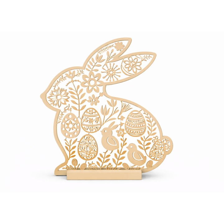 Decoratiune de Paste iepure azuriu bej numioo, 20x15x5cm