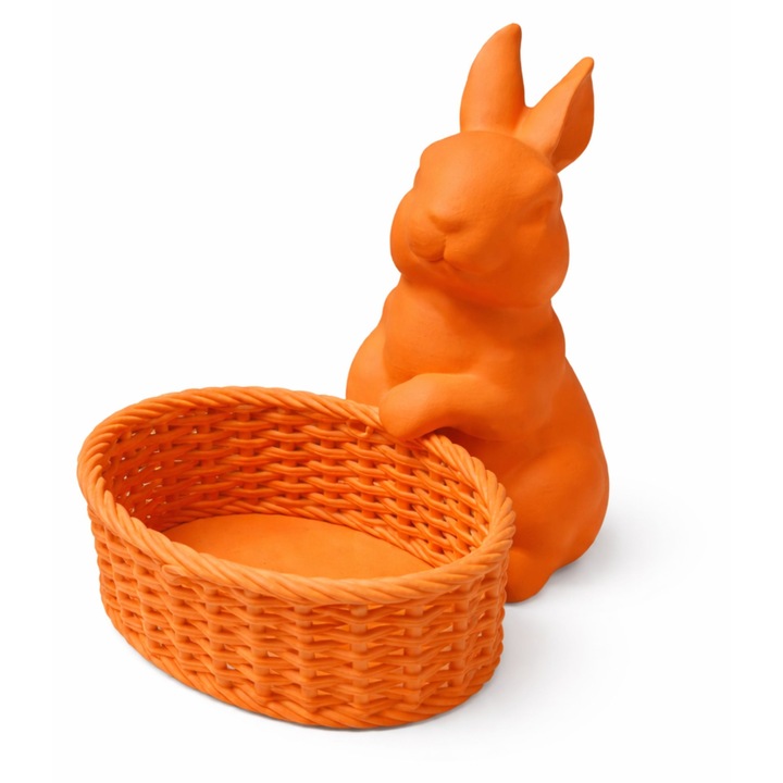 Decoratiune de Paste iepure numioo cu cos portocaliu 20x15x10cm