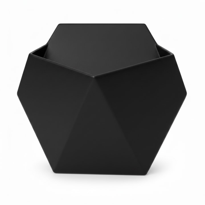 Ghiveci suspendat perete Numioo, geometric, negru, 20x20x15cm