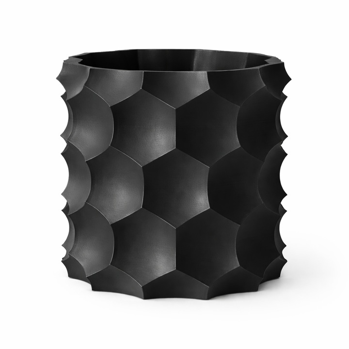 Numioo geometrikus 3D fekete dekoratív virágcserép