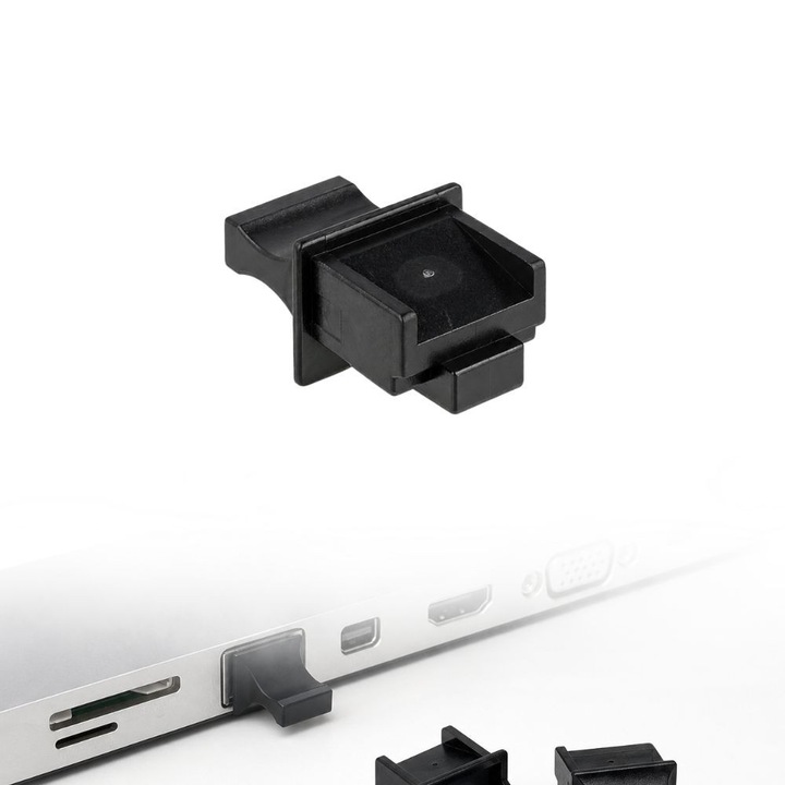 Porvédő RJ45-höz, FONIX PortGuard, Porvédelem, Párataszító, Szöszmentes, Karcálló, Biztonságos Rögzítés, Kiváló Minőségű Anyag, Kopásálló, Védi a Csatlakozót, Fekete