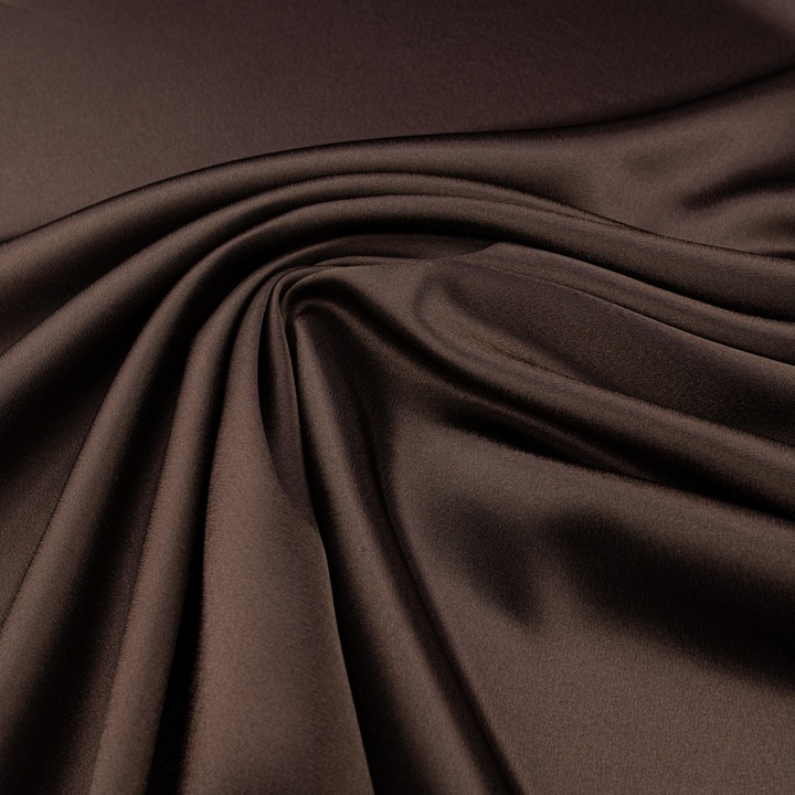 Textil anyag Kompanio szatén krepp csokoládébarna 150x0.5cm