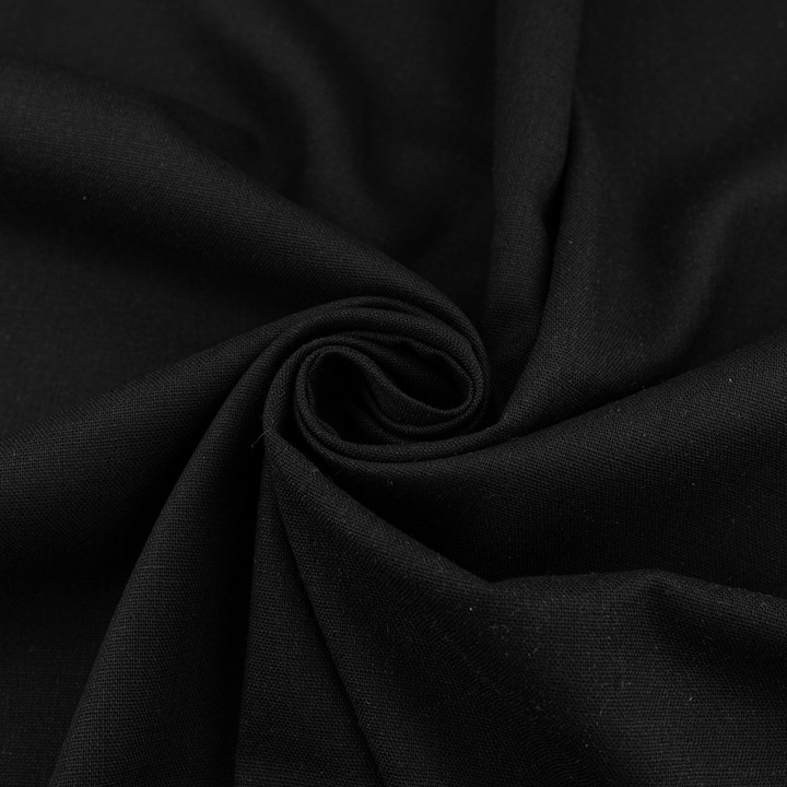 Textil anyag Kompanio len viszkóz fekete 140cm 230g/m