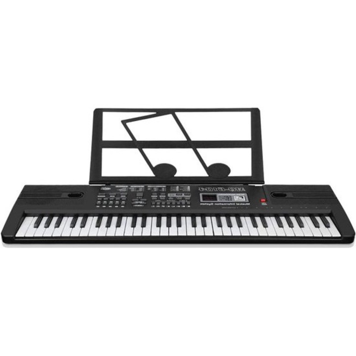 Hordozható elektronikus zongora 61 billentyűvel, multifunkcionális mikrofonnal 73x24x8cm