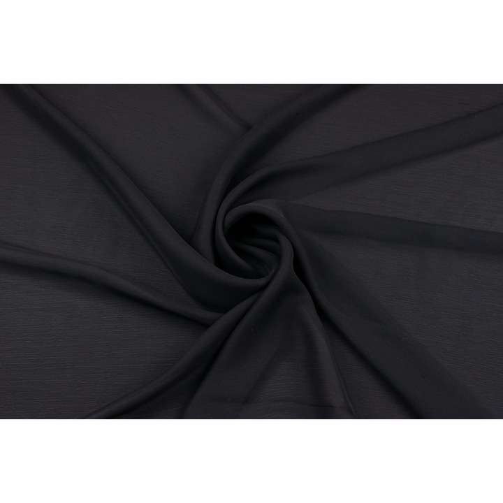 Fekete Kompanio sifon textil anyag 150x0.5cm könnyedén elegáns