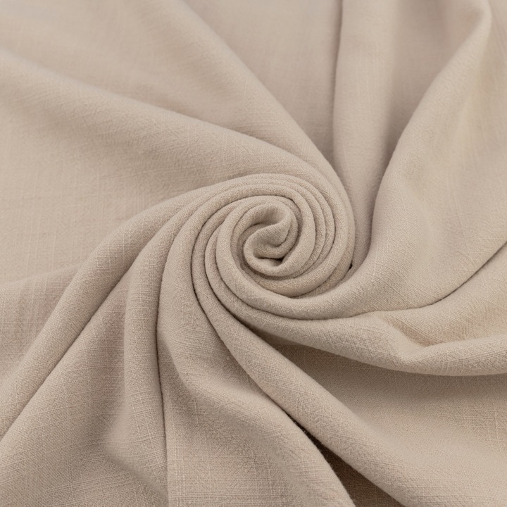 Kompanio Palermo textil anyag, 70% viszkóz 30% len, világos bézs, 140x0.5cm, 270g/m2