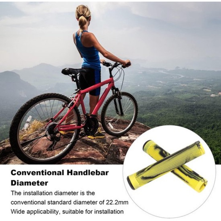 Kerékpár markolat 16cm gumi sárga-fekete ergonomikus 22.2mm