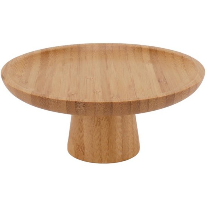 Magas gyümölcsöstál tömör fából, natúr, 16.5cm átmérő