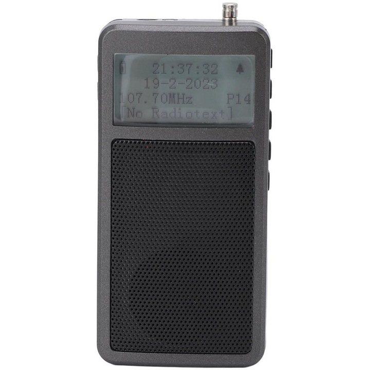 Hordozható FM Bluetooth rádió, 30 állomás, akkumulátor, sztereó, 12x8x4cm