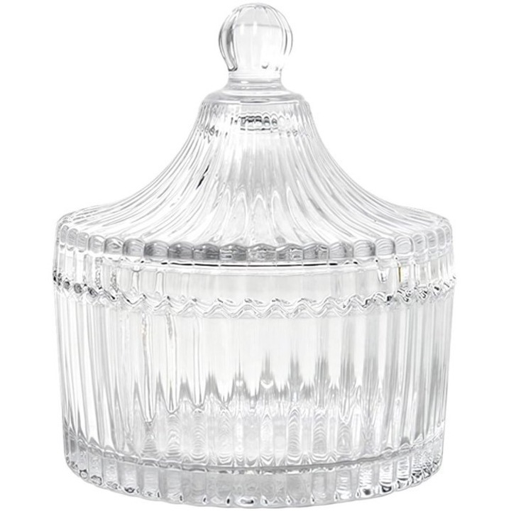 Kristálytál fedővel, 300ml, átlátszó-narancssárga, 10.3x12.8cm