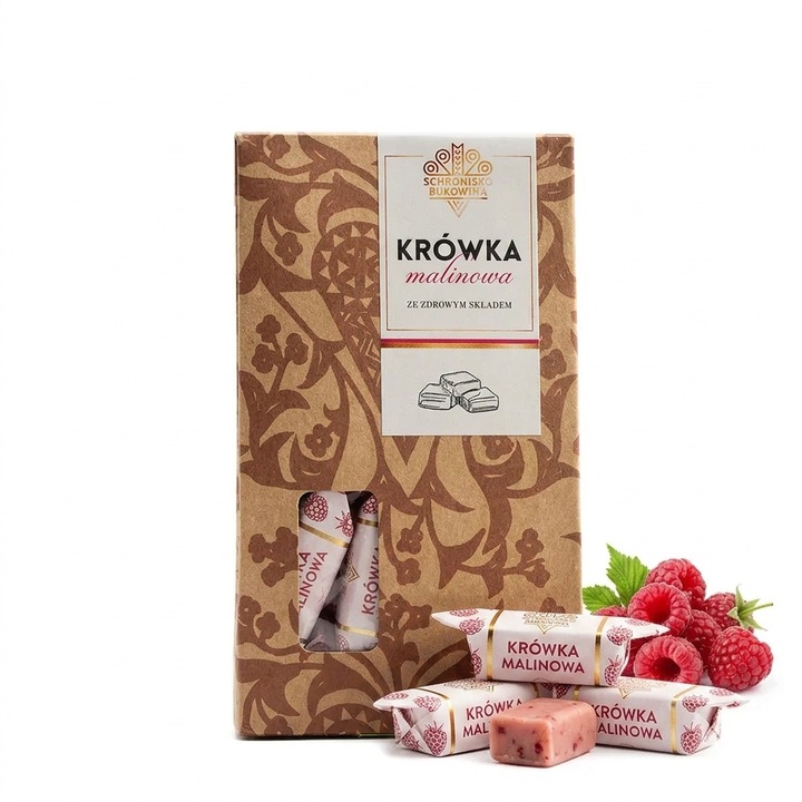 Bomboane de caramel cu zmeura, cu ingrediente simple, 120 g – Schronisko Bukowina