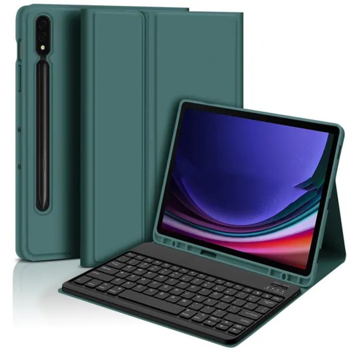 Bluetooth клавиатура с калъф, 12.4 инча, тъмнозелен, 29.3x21.5x2.5см
