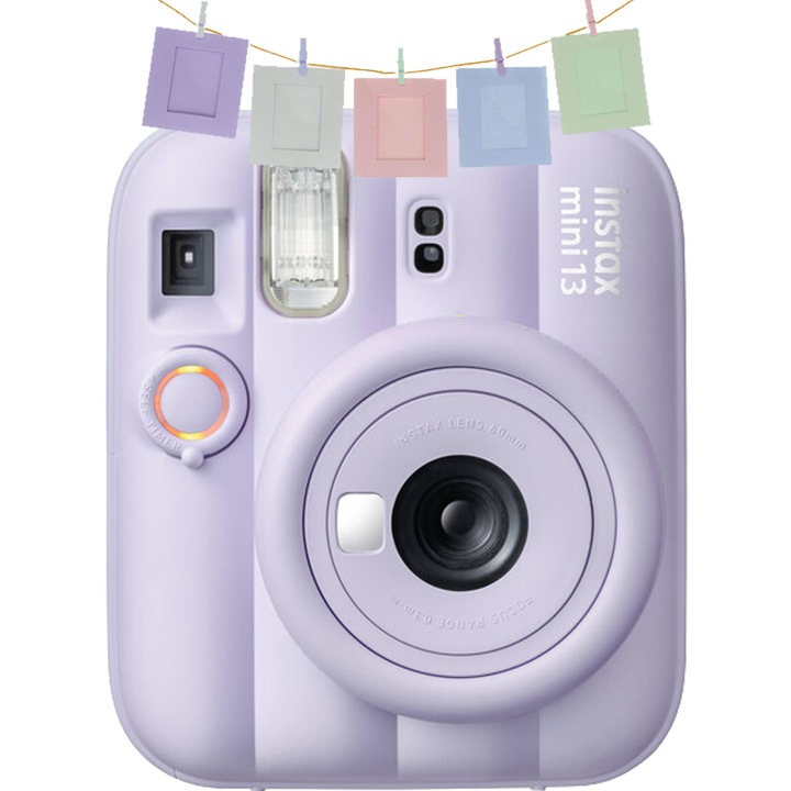Fujifilm instax mini 13 Dreamy Purple azonnali fényképezőgép, lila + 10 dekoratív képkeret