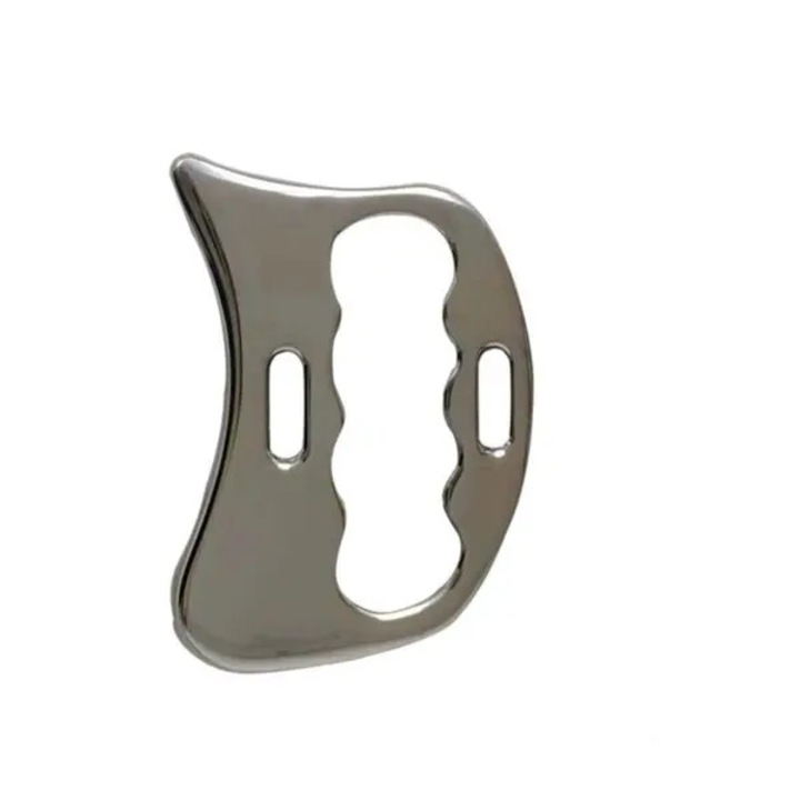 Set 2 cutite fascia din otel inoxidabil, forma D, argintiu, 7.5x9.8x0.35cm