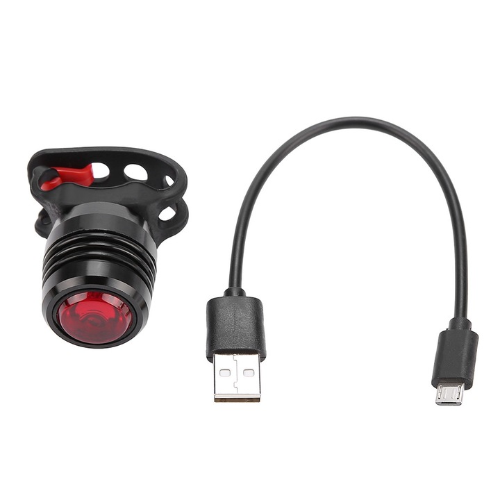 LED kerékpár lámpa, újratölthető, vízálló, alumínium, USB
