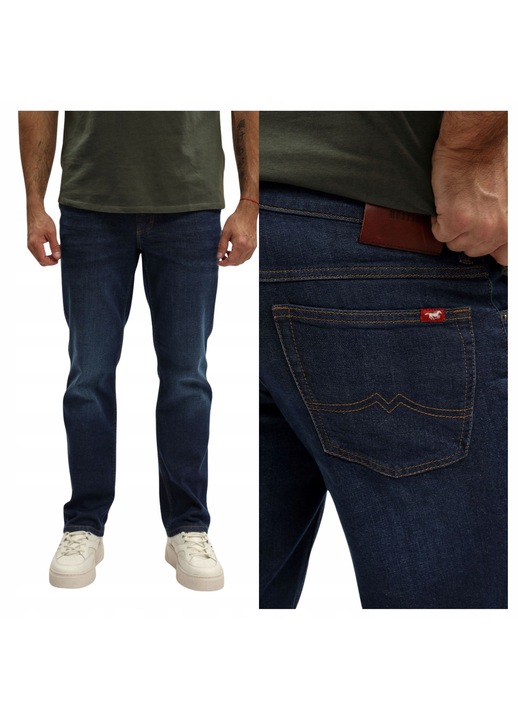 Férfi farmer, Mustang, Tramper Straight, W34-L30 US, Kék, Straight Fit, Pamut, Klasszikus Hétköznapi Dizájn, Ideális Mindennapi Viseletre, Hosszú