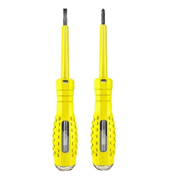 Tester electric si surubelnita magnetica 2 in 1, galben, 15x2cm