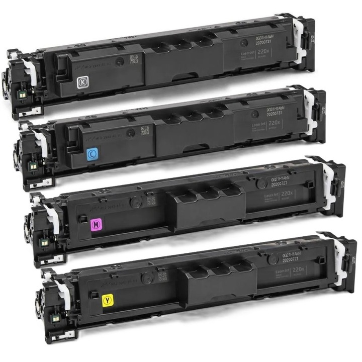 Комплект 4 тонер касети Europrint, съвместими с HP W2200X W2201X W2202X W2203X 220X, 24.000 страници, с чип нова версия, черен циан магента жълт, за HP COLOR LASERJET PRO MFP 4303FDW, 4303DW, 4302DWE, 4302DW, 4202DWE, 4202DW, 4202DN, 4302FDWE