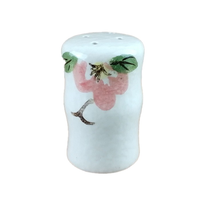 Set sare si piper retro ceramica albastru alb cu suport pentru scobitori