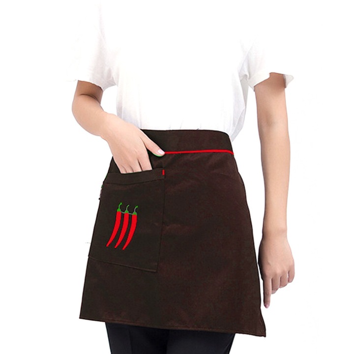 Sort de bucatarie retro bumbac premium cu 3 buzunare, marime reglabila