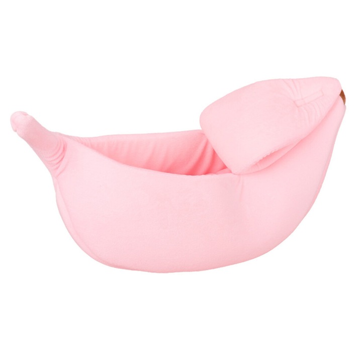 Cuib moale pentru pisici si catelusi sub 4 kg, forma banana, marime medie