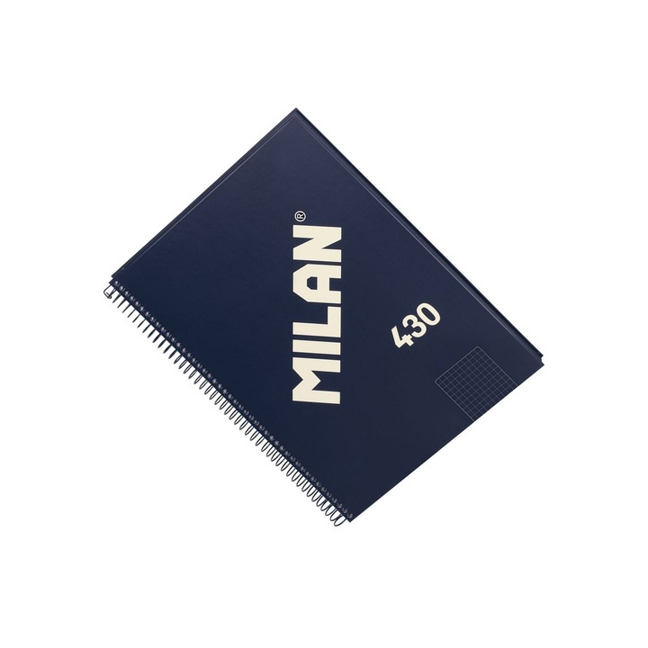 Caiet Milan®, Matematica, A4, 80 file, 95 g/m², Coperta Carton, Spirala, Pagini liniate, Scoala generala, Liceu, Facultate, sku11