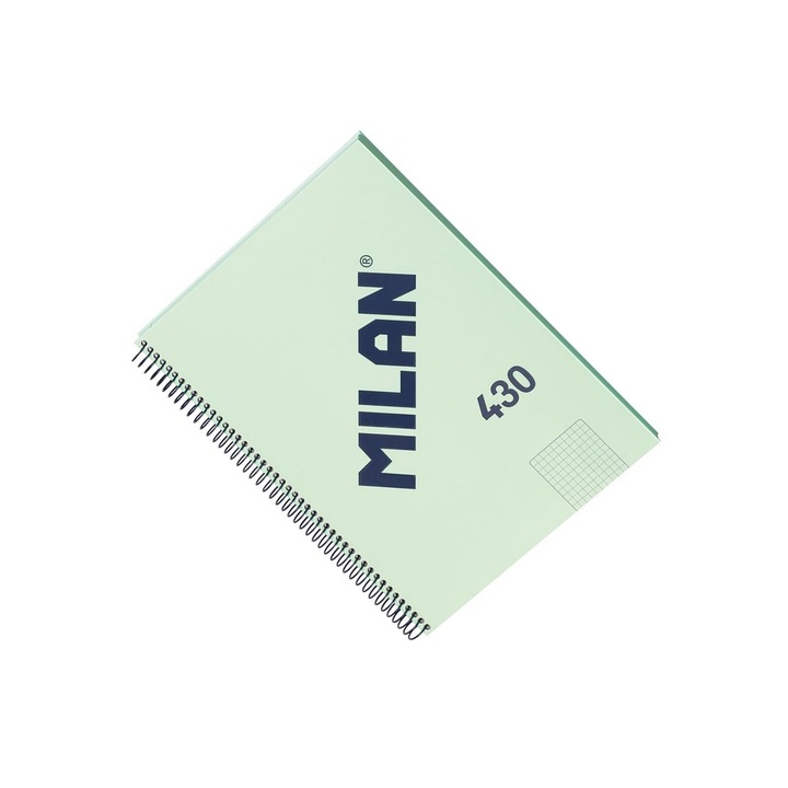 Caiet Milan®, Matematica, A4, 80 file, 95 g/m², 210 x 297 mm, Coperta Carton, Spirala, Pagini liniate, Scoala generala, Liceu, Facultate, sku11